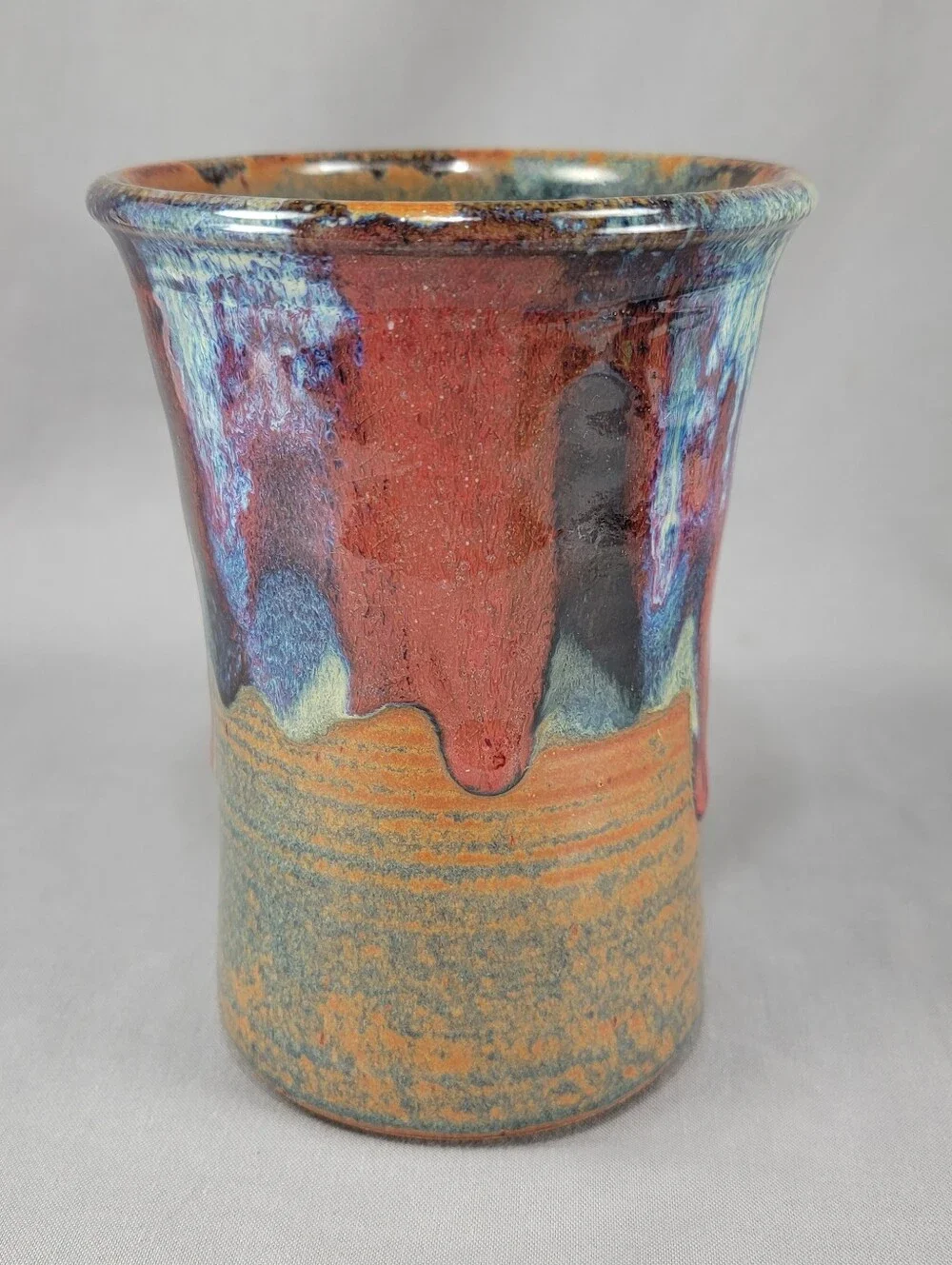 Nick Blaisdell Vase Handcrafted Stoneware Drip Glaze Dalton Ranch Pottery CO USA